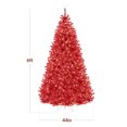 thumbnail image 2 of Best Choice Products 6ft Pre-Lit Red Christmas Tree, Artificial Holiday Decoration w/ 250 Lights, 2 of 9