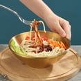 thumbnail image 3 of YAOMOBB Non-slip Stainless Steel Bowl Creative Stainless Steel Soup Bowl Korean Style Golden Silver Color Fruit Salad Bowl Single Layer Tableware Kitchen Utensils, 3 of 6