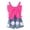 Hot Pink, variant on Girls 2 Piece Summer Outfit Big Bow Front Top & Lace Flower Applique Denim Shorts Cute Casual Clothes for Kids White Size 4-5 Years
