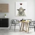 thumbnail image 2 of Stupell Industries Sheep Balancing Wineglass Simple White Background Paintings Gallery-Wrapped Canvas Print Wall Art, 36x48, by Coco de Paris, 2 of 6