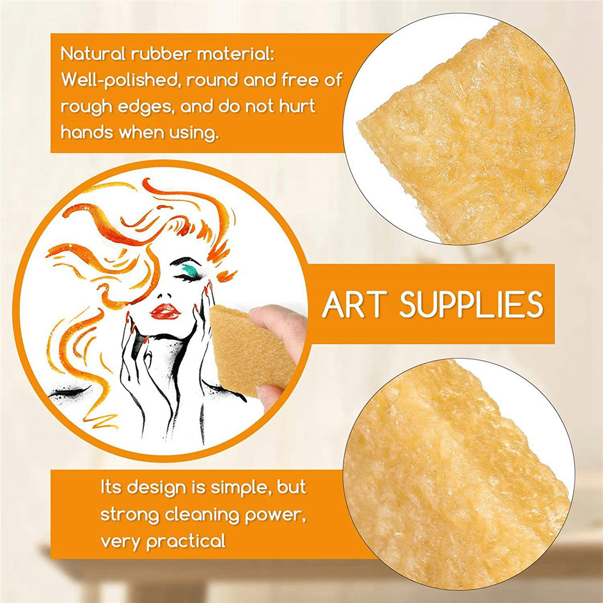 60 Pcs Glue Residue Cement Eraser Rubber Cleaning Eraser for Removing Adhesive and Residues From Paper Plastic and More