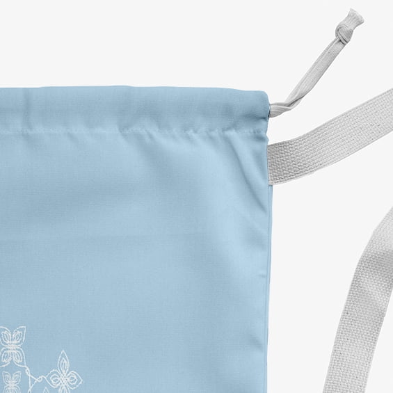 Simply Daisy Canvas Falling Snow 18 x 29 in Blue Laundry Bag