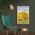 thumbnail image 2 of Fall Wall Art with Frame, Rural Scenery with Sun Butterflies Birds and Daisies on Field Concept, Printed Fabric Poster for Bathroom Living Room, 23" x 35", Multicolor, by Ambesonne, 2 of 2