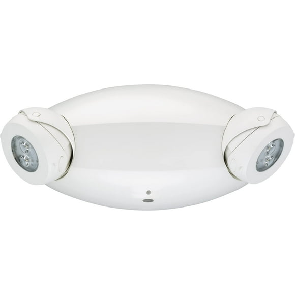 Lithonia Lighting Quantum Emergency Light, Contemporary Commercial LED Emergency Lights with 2 Aimable Lamp Heads, Ceiling or Wall Mount, White Therm