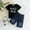 Black Toddler 2 Piece Casual Set, variant on HOOMEUMY Toddler Baby Boys Gentleman Outfits Set Bowtie Lightweight Stretch Denim Shorts 2 Piece Outfits Black 3 Years