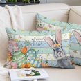thumbnail image 2 of Easter Pillow Covers 12"x20", Spring Bunny Easter Eggs Floral Beige Green Wood Soft Brushed Microfiber Breathable Throw Pillow Covers, Decorative Pillowcase with Zipper for Couch Sofa Bedroom, 2 of 9