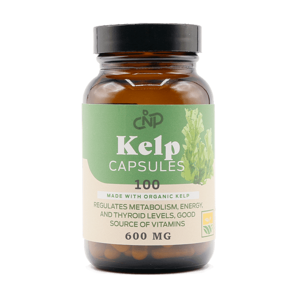 Organic Kelp Capsules 600mg Capsules 100 Pills Powdered Raw Sea & Seaweed & Thyroid Support