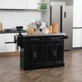thumbnail image 2 of Rolling Kitchen Island Cart with 47″ Stainless Steel Top, Portable Kitchen Island Table with Wheels, Adjustable Shelves, Drawers & Accessory Racks, 2 of 6