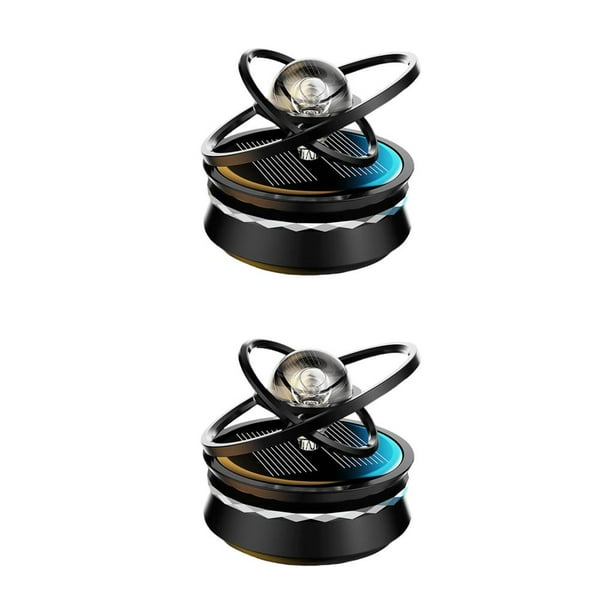 Speravity Difusor de Aroma con energía Solar para salpicadero de coche, decoración interior de vehículo, ambientador portátil, adorno Negro 2piezas
