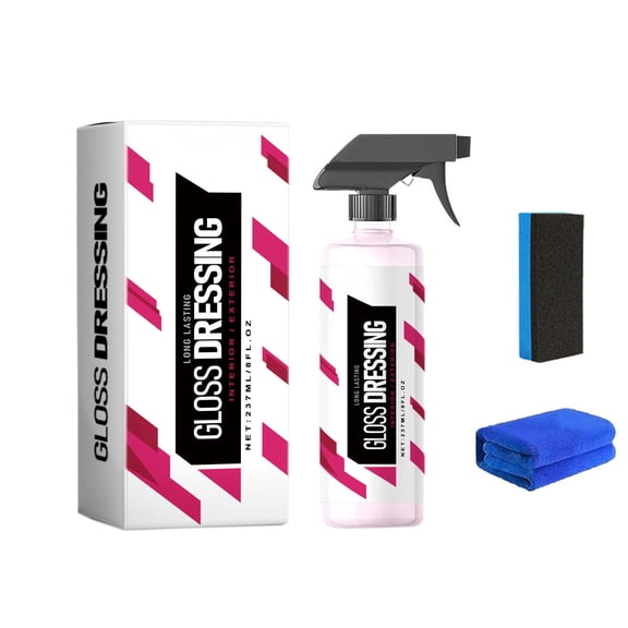 Gloss Dressing for Car Detailing, Tire & Floor Mat Shine, Interior & Exterior Protectant for Faded
