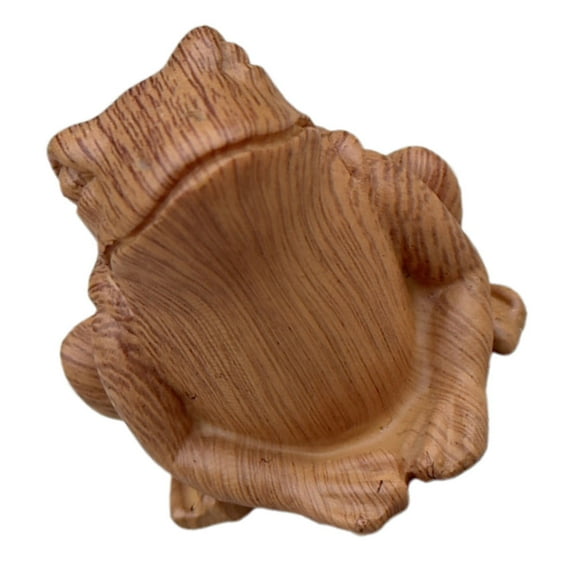 FRCOLOR Frog Resin Statue Cute Wood Grain Frog Sculpture Outdoor Garden Frog Decor For Lawn Patio Yard Fairy Garden Terrarium