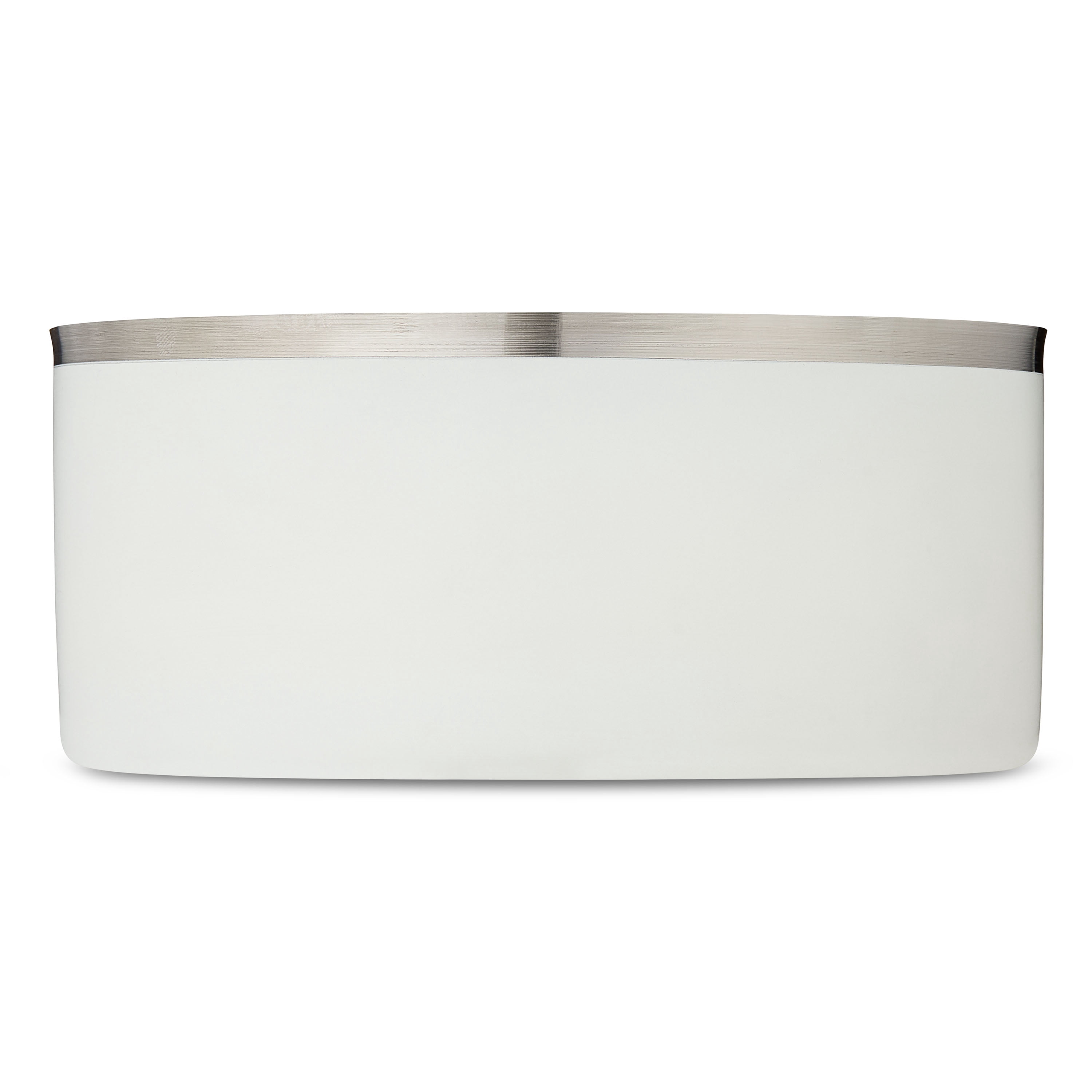 Vibrant Life Large Stainless Steel Double Wall Dog Bowl, White