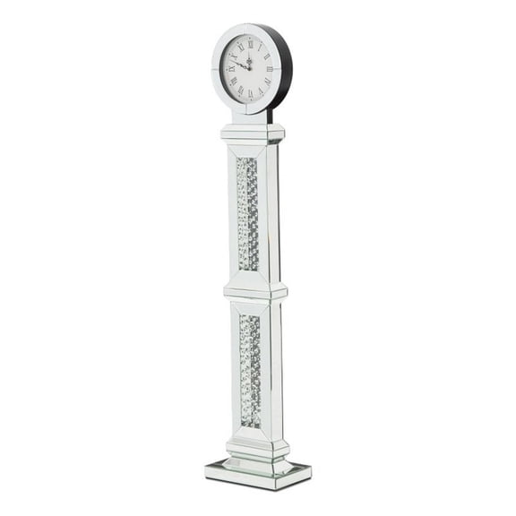 Michael Amini Montreal 60.75" Mirrored Standing Clock