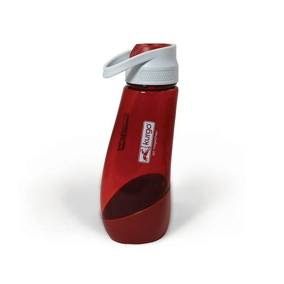 Kurgo Gourd 24 fl oz Barn Red BPA Free Dog Water Bottle with Detachable Bowl