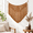 Brown, variant on Gray Woven Macrame Tapestry, Large Curtaleaf Shape with Beads and Tassels for Wall Decor