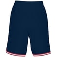 thumbnail image 6 of Holloway Sportswear XS Womens RETRO BASKETBALL SHORTS Navy/Scarlet/White 224377, 6 of 7