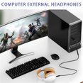 thumbnail image 6 of Ikohbadg USB to Audio Jack Adapter 7.87 Inch, External Sound Card Jack Audio Adapter with 3.5mm Aux Stereo Converter Compatible with Headset, PC, Laptop, Desktops, PS4 and More Device, Black, 6 of 10