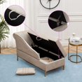 thumbnail image 4 of Andeworld Chaise Lounges Indoor Chair, Modern Upholstered Tufted Chaise Lounge Chair Indoor Faux Suede Sofa Recliner Couch for Bedroom Office Living Room Right Arm Facing Chaise Lounge（Beige）, 4 of 9