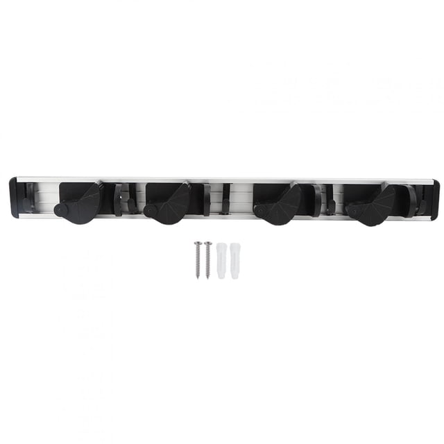 Organizador de pared para fregona y escoba, gancho para colgar en la cocina, baño, armario, oficina y jardín (4 perchas y 5 ganchos)