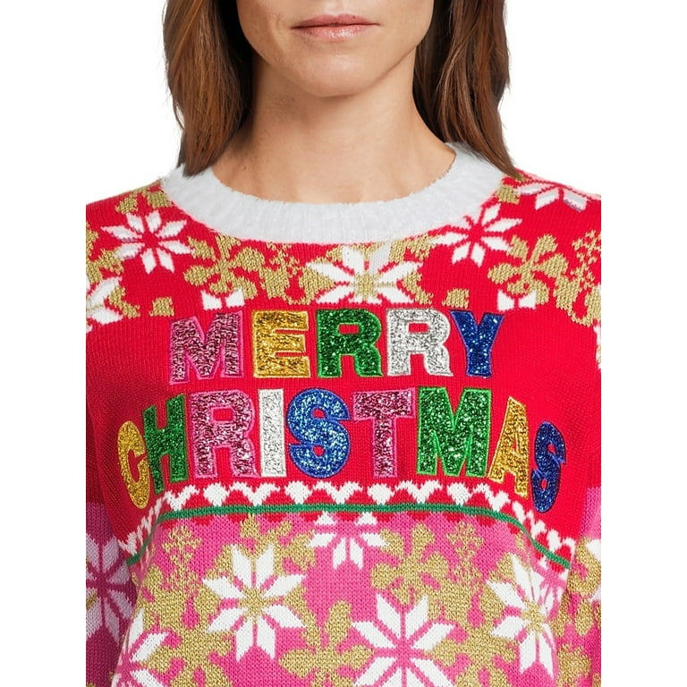 Holiday Time Women s Ugly Christmas Sweater Sizes S 3X