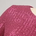 thumbnail image 7 of Lingerie for Women's Sequins Solid Round Slim Midriff Long Sleeved Top for Hot Pink XL, 7 of 7