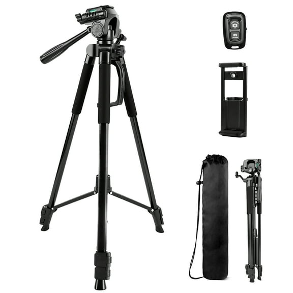Camera Tripod for iphone,64" Phone Tripod Stand for Tablet Cameras,Travel Tripods Compatible with iPad iPhone DSLR SLR Projector,Phone Tripods Stand with Remote/Travel Bag /2 IN 1 Holder Mount