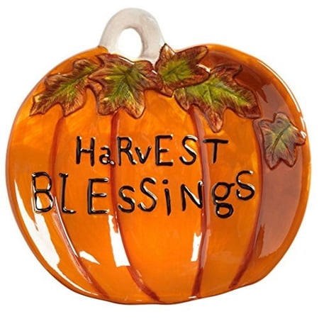 Nantucket Harvest - Nantucket Home 10-inch Ceramic Pumpkin Tidbit Plate (Harvest Blessings)