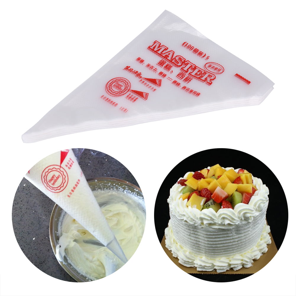 100PC Disposable Piping Bags Thickened Plastics Pastry Icing Bag for Cake Decor 