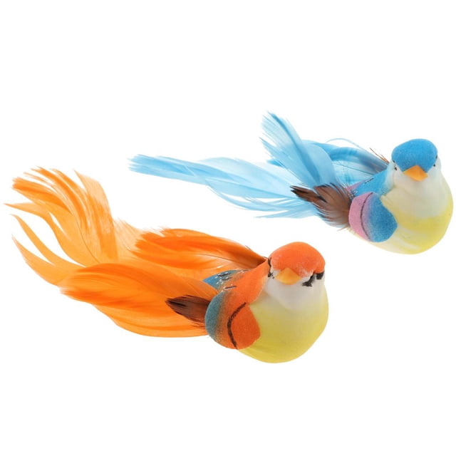 2pcs Artificial Birds Simulation Birds Decor without Clip