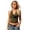 Army Green, variant on Women’s Sling Neck Camisole Fashion Lace Trim Tie Front Bandage Style Bodycon Ribbed Strap Tank Top, L, Black