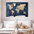 thumbnail image 2 of Elephant Stock Wood Textured World Map Wall Art - Horizontal Canvas Wall Art - Dining Room Wall Decor - Map Canvas - White And Blue Decor - 51" x 34", 2 of 8