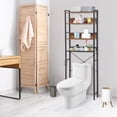HomGarden 4-Tier over the Toilet Bathroom Storage Rack Adult Organizer Space Saver Rustic Dark ...