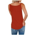 thumbnail image 4 of JGGSPWM Women's Sleeveless Tank Tops O Ring Strappy Summer V Neck Zipper Basic Cami Tee Shirts Blouses Orange XL, 4 of 6