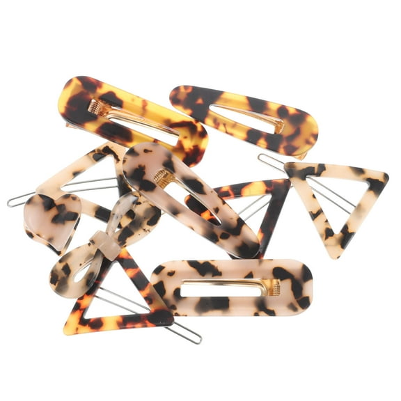 COSMOBETTY 10Pcs Small Hair Barrettes For Girls Featuring Leopard Pattern And Metal Material