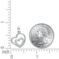 thumbnail image 2 of 925 Sterling Silver Womens Cubic Zirconia Love Heart Charm Pendant Necklace 22.3x14.5mm Wide Pendant for Women, 2 of 2