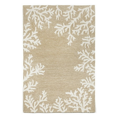 Trans-Ocean Rug Capri Coral Border Neutral Indoor/Outdoor Area (Best Neutral Area Rugs)