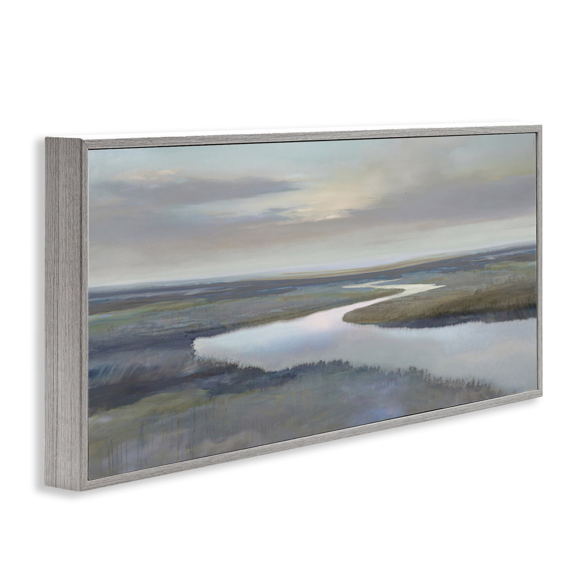 Stupell Industries Foggy Riverbend Atmosphere Gray Framed Giclee Art, design by Christy McKee