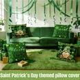 thumbnail image 4 of KOYPTL St.Patrick's Day Decorations Pillow Covers 18 x 18 Inch Set of 4 Green Shamrock Heart Lucky Charm Buffalo Plaid Pillow Cases for Home Sofa Couch Cushion Decor, 4 of 5
