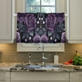 thumbnail image 2 of Yayeee Kitchen Curtains Tier Pair Light Filtering 27"x36" Rod Pocket Short Cafe Window Panel, Roses and Pearls, 2 of 7