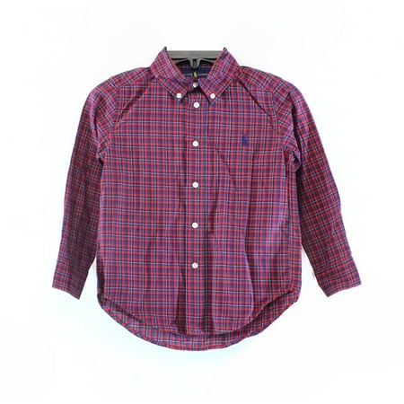 

Ralph Lauren Children s Boys Poplin Blake Cotton Shirts Red 4/4T