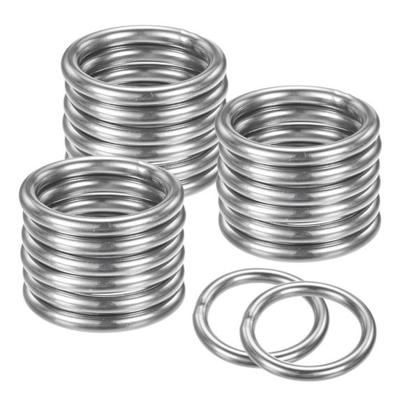 Uxcell 20-Pack Dream Catcher Rings,1 Inch Stainless Steel Macrame Wreath Floral Round Rings for DIY Wedding Wreath Silver 0.12 Inch