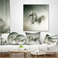 thumbnail image 4 of Designart Smart White Horse Running - Animal Throw Pillow - 12x20, 4 of 5