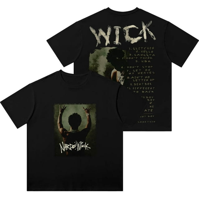 Nardo Wick Album Tracklist Vintage Lavé T-Shirts Cosplay Unisexe HipHop Coton Manches Courtes Tee