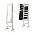 thumbnail image 6 of Yunken Jewelry Armoire Cabinet with LED Lights & Full Mirror, Freestanding Organizer with Multiple Necklace Hooks, 6 of 9