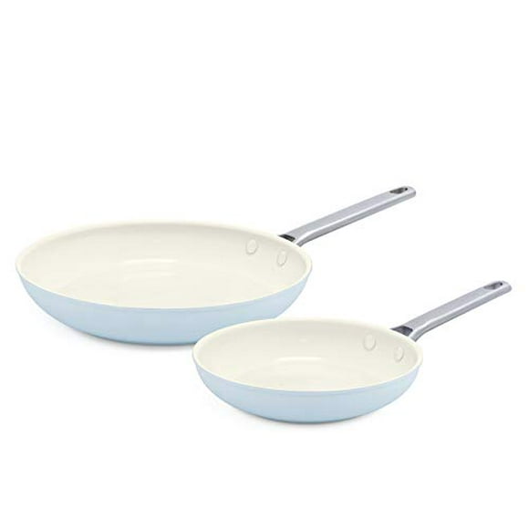 GreenPan Padova 2 Piece 8" and 10" Frypan Set, Light Blue