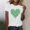White, variant on Love Shamrock Graphic St Patrick's Day Cute T-Shirt Women's Clover Irish Tees Short Sleeve Casual Tops