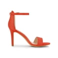 thumbnail image 3 of BLISSFUL STEP Women's Shoes Stiletto High Heels Ankle Strap Open Toe Faux Suede Sandals Orange 7, 3 of 7