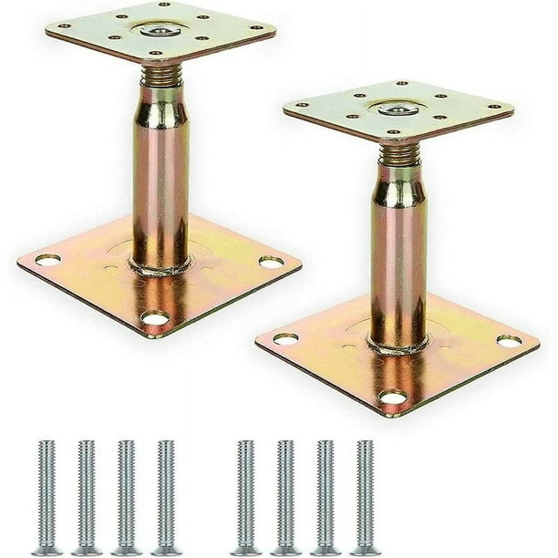 Gatos de piso ajustables de acero de alta resistencia para soporte temporal, extensibles de 100 a 150 mm, instalación versátil para escaleras, porches, terrazas y más, acero galvanizado con tornillos
