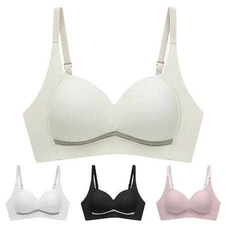 Fesfesfes Bras for Women Wireless Casual Shaping Cup Shoulder Strap Underwire Bra Plus Size Wirefree Bras