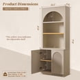 thumbnail image 2 of Aitjunz 77.6" Tall Pantry Cabinet, Kitchen Pantry Storage Cabinet with Adjustable Shelves, Open Storage and 2 Fluted Doors, Freestanding Kitchen Cabinet for Dining Room, Cream, 2 of 8